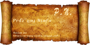 Prágay Nimfa névjegykártya